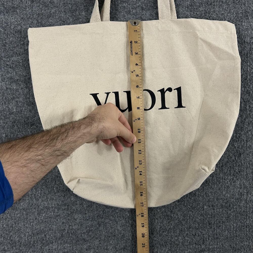 Vuori Tote Bag Large Beige Canvas Logo Shopper Gym Beach Travel Casual Athletic - Picture 9 of 9